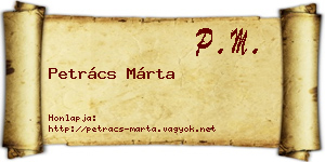 Petrács Márta névjegykártya