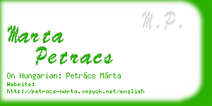 marta petracs business card