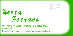 marta petracs business card